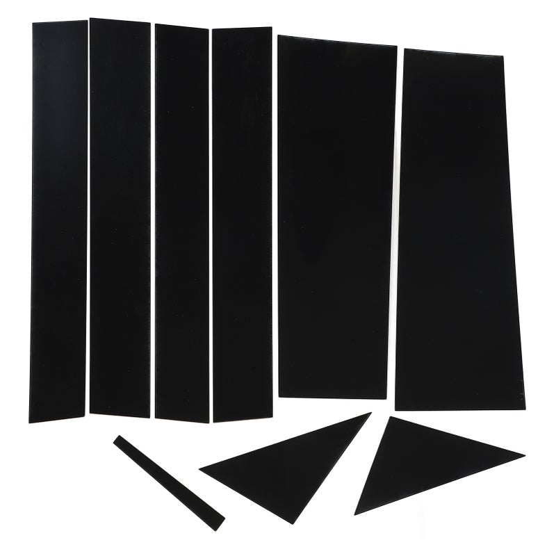 10PCS Car Window Pillar Sticker Glossy Black Scratch Resistant Replacement For Dodge Town 2008‑2016 - Image 1