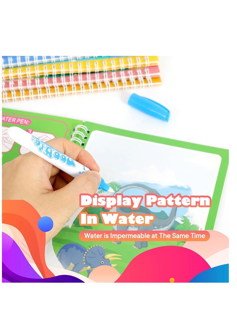 5 Pack Reusable Water Coloring Book for Toddlers, Water Doodle Book Toys, Paint with Water Books,Mess-Free Coloring Book, Portable Educational Doodle Drawing Toy, Educational Learning Kits Gifts  - Image 3