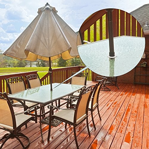 Bememo 2 Sets 2 Inch Patio Table Umbrella Hole Ring and Cap Set, Standard Size Umbrella Thicker Hole Ring Plug and Cap Set(Translucent) - Image 5