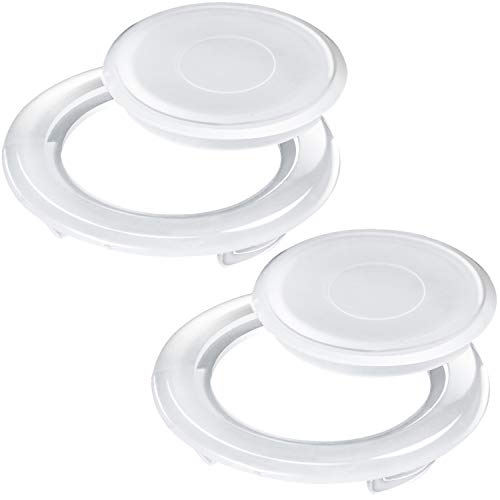 Bememo 2 Sets 2 Inch Patio Table Umbrella Hole Ring and Cap Set, Standard Size Umbrella Thicker Hole Ring Plug and Cap Set(Translucent) - Image 1