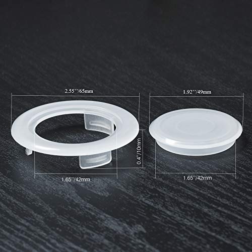 Bememo 2 Sets 2 Inch Patio Table Umbrella Hole Ring and Cap Set, Standard Size Umbrella Thicker Hole Ring Plug and Cap Set(Translucent) - Image 3