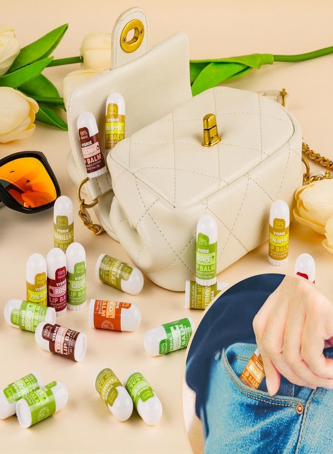 VISRIE Mini Lip Balm 20 Pack, Natural Lip Balms Bulk with Vitamin E and Coconut Oil, Moisturizing Lip Balm for Dry Cracked lips - 10 Flavors - Image 5