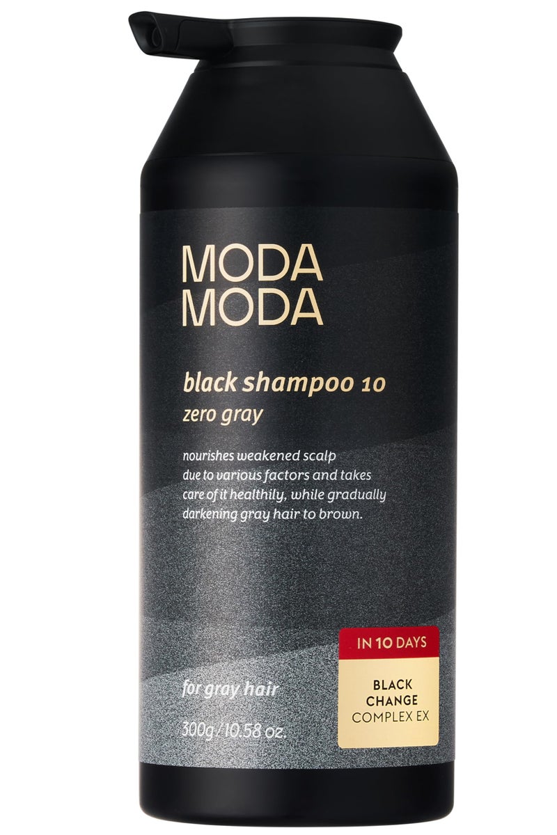 MODA MODA Zero Gray Black Hair Shampoo (10.58 Oz) | Natural Darkening Color for Hair & Scalp | Age-Defying, Volumizing Formula that Reduces Hair Breakage - Image 1