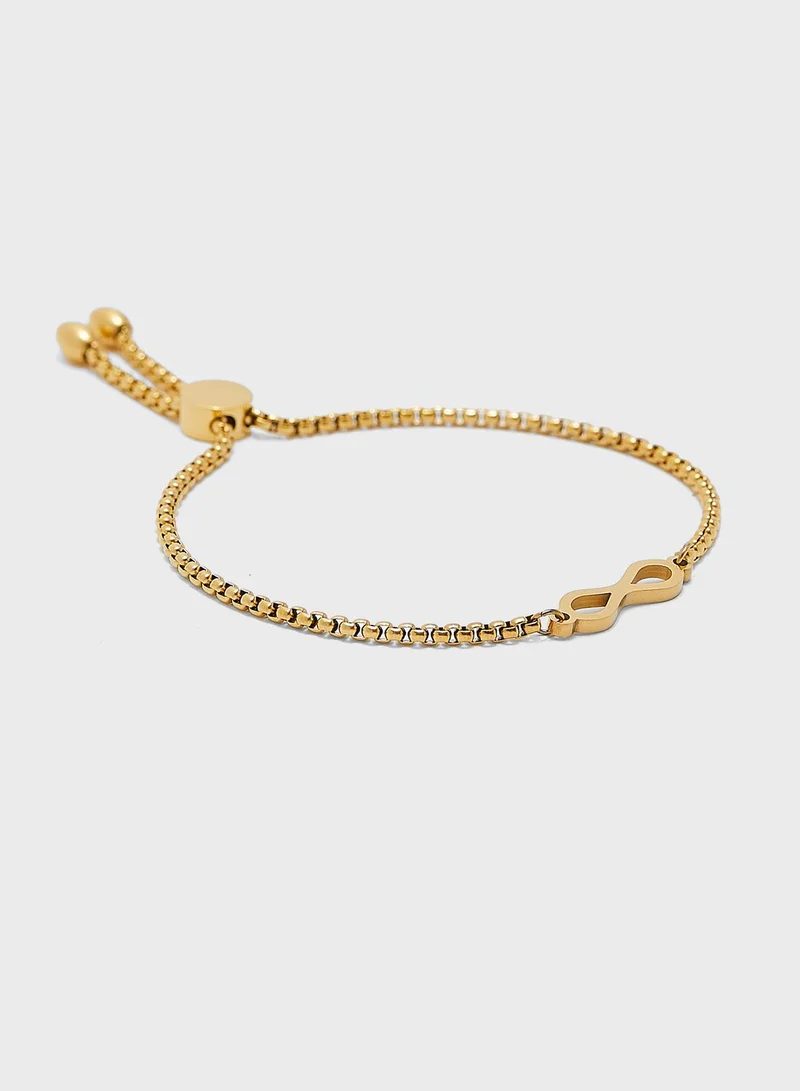 celovis Infinity Endless Love Pendant Adjustable Slider Clasp Bracelet
