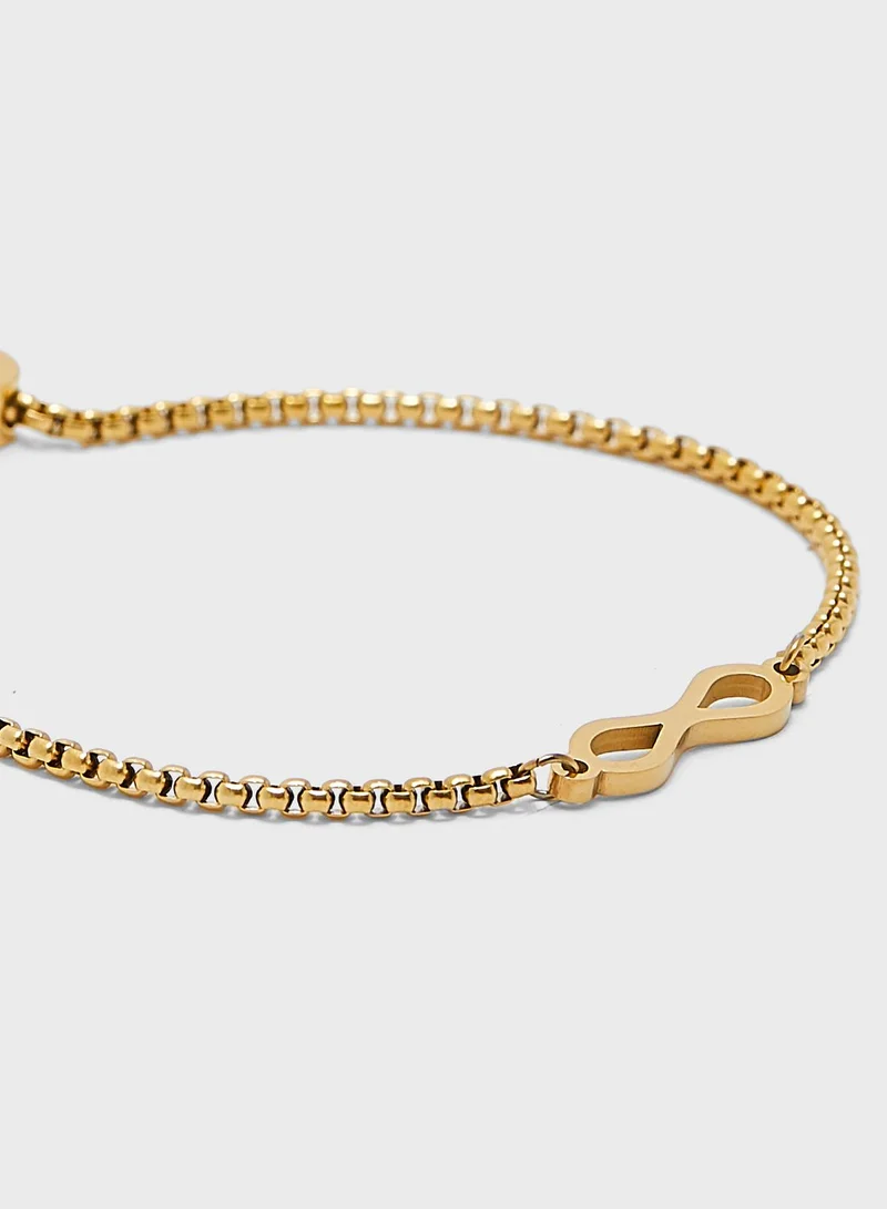 celovis Infinity Endless Love Pendant Adjustable Slider Clasp Bracelet
