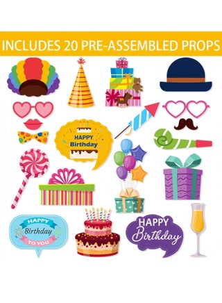 20-Piece Photo Booth Party Props,Party Decorations Accessories,Birthday Photo Props - view 4