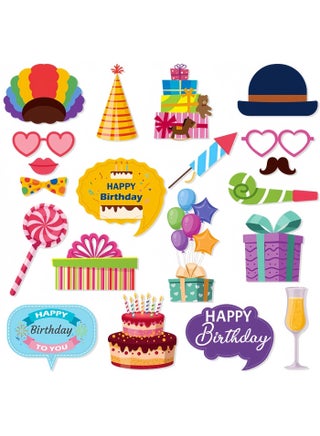 20-Piece Photo Booth Party Props,Party Decorations Accessories,Birthday Photo Props - view 3