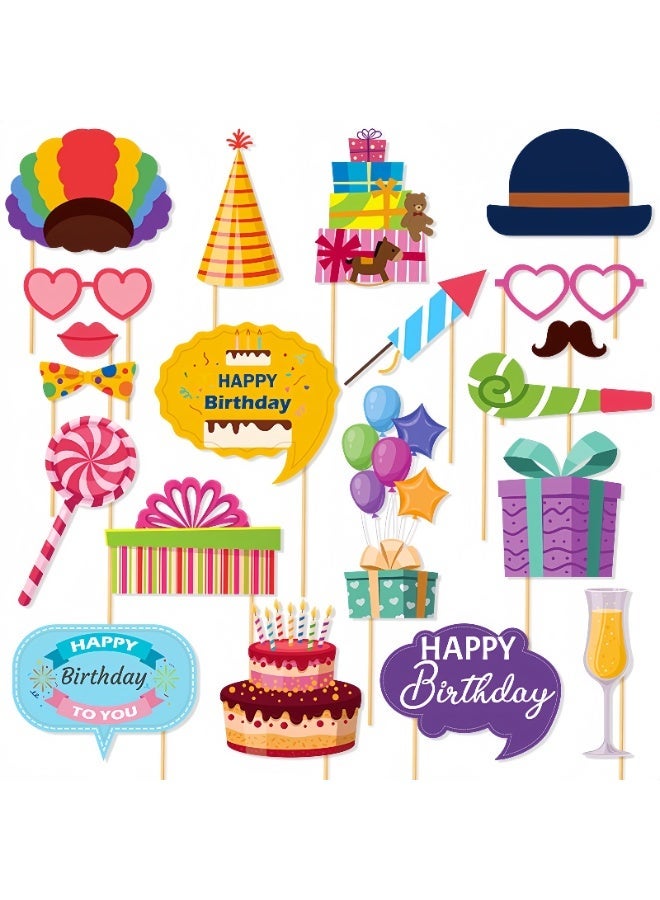 Balloon World 20-Piece Photo Booth Party Props,Party Decorations Accessories,Birthday Photo Props - Image 1