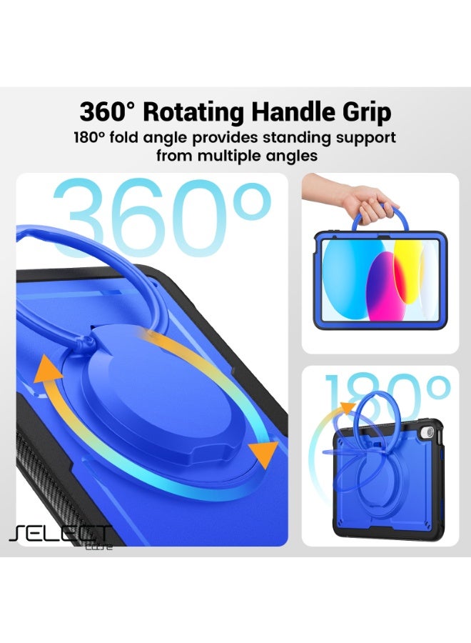 Select Shockproof iPad Case – Kid-Safe Design, Compatible with iPad 10th Generation (10.9-inch), in Blue. Features Thermoline Technology, 360° Rotatable with a Foldable Kickstand for Easy Viewing and Use. - Image 5