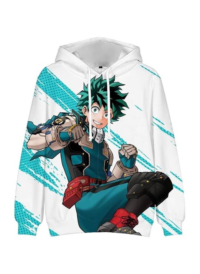 MHA Hoodie, Anime Midoriya Izuku/All·Might 3D Print Pattern Pullover Hooded Sweatshirt MHA Anime Hoodies