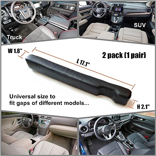 Wuzno Leather Car Seat Gap Filler, 2 Pack No-Drop Seat Guard Universal Gap Stopper/Catcher to Fill The Gap Between Seat and Console Black Car Crevice Blocker Space Pad - Image 5