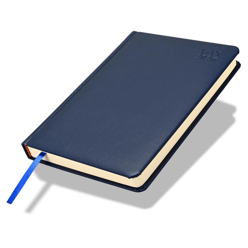 FIS 2026 A5 Diary, 148x210mm, 1 Side Padded Italian PU Cover Materials, Round Corners, 1 Day a Page Format, Arabic/English, 70gsm Italian Ivory Paper, Blue Cover-FSDI19AE26BL - Image 1
