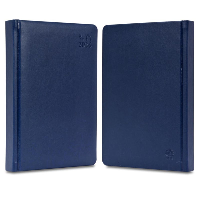 FIS 2026 A5 Diary, 148x210mm, 1 Side Padded Italian PU Cover Materials, Round Corners, 1 Day a Page Format, Arabic/English, 70gsm Italian Ivory Paper, Blue Cover-FSDI19AE26BL - Image 2