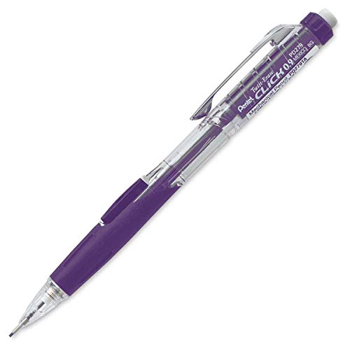 Pentel قلم رصاص ميكانيكي من بنتل، رصاص/ممحاة قابلة لإعادة التعبئة، 0.9 مم، بنفسجي (PENPD279TV) - Image 1