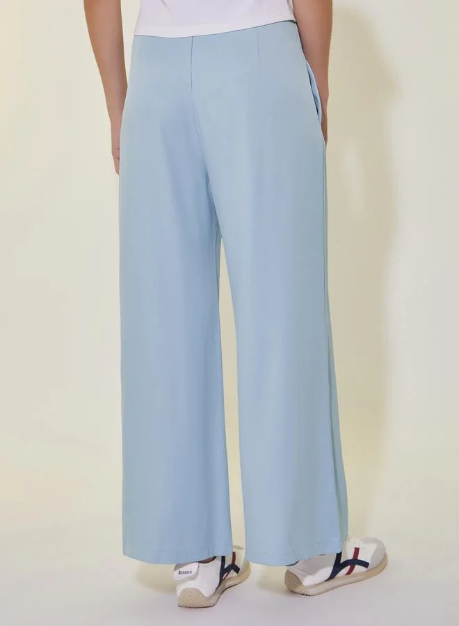 Take Two Waist Hollow Design Casual Straight Leg Suit Pants