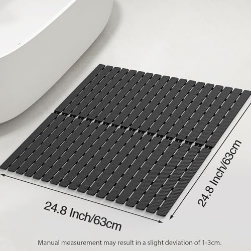 MBOSS Square Shower Mat for Inside Bathroom, Non Slip Bathtub Mat, 24 X 24 Inch Non Slip Shower Mat for Tub & Shower, Bathroom Essentials Safe, Easy to DIY Cut, Eco-Friendly Materials - Image 5