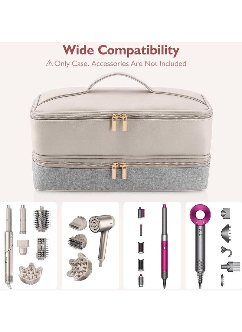 SYOSI Hair Dryer Storage Case Hair Dryer Travel Carrying Case Brush Double-Layer Hair Accessories Tools Capacity Storage Bag for Shark Flexstyle Dyson Airwrap Revlon Hair Dryer  - Image 4