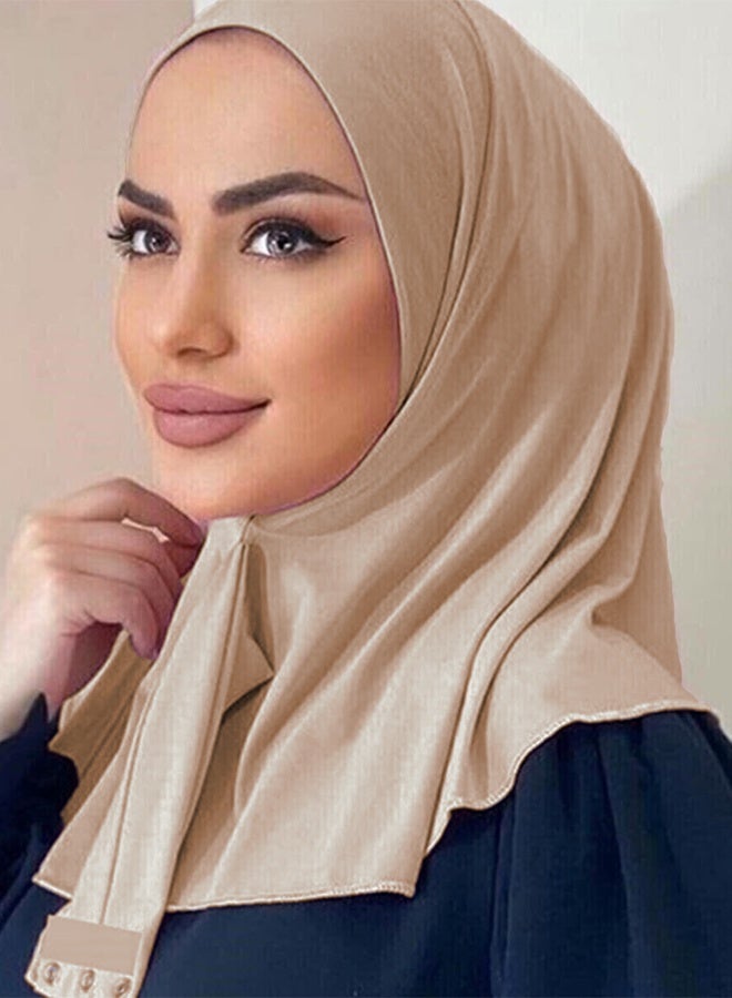 DUNISO تصميم زر الحجاب الفوري، حجاب إسلامي أنيق للنساء، حجاب داخلي مع مشبك سريع، لفات رأس تغطي كاملة، أغطية عمامة إسلامية - Image 4