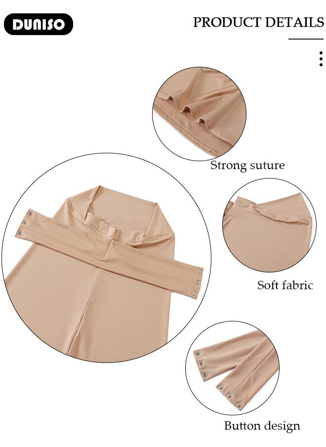 DUNISO Instant Hijab Button Design, Suillty Fashion Muslim Hijab for Women, Instant Snap Fastener Hijab Inner Cap, Full Cover Head Wraps Scarf, Islam Turban Caps  - Image 2