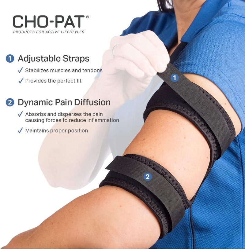 Cho-Pat Bicep/Tricep Cuff, Compression Brace for Bicep/Tricep Tendonitis, Weight Lifting Strains, and Inflammation, Medium - Image 2