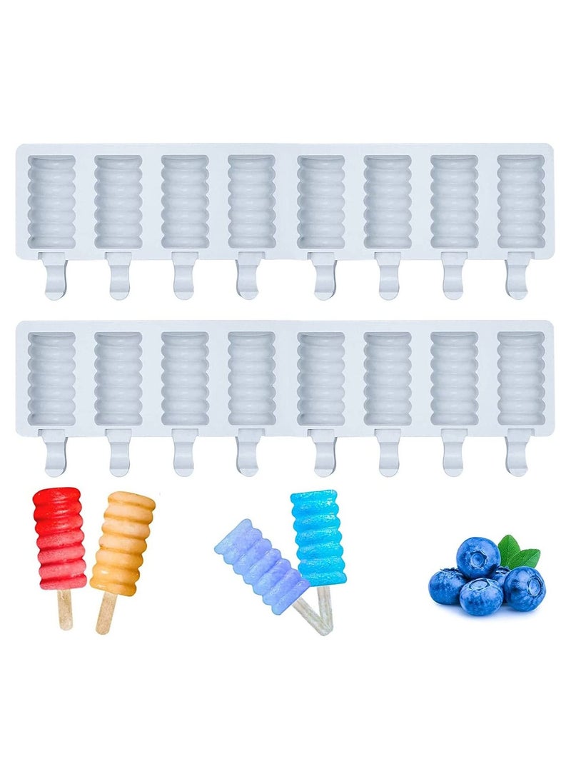 GGEROU Ice Cream Molds,2 Pack Popsicle Mold with 8 Hole,Food Grade Silicone Ice Pop Molds,Bear Paw Shape - Image 1