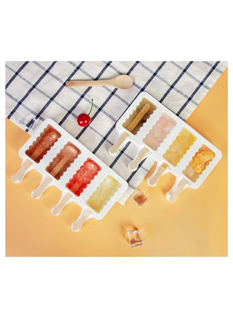 GGEROU Ice Cream Molds,2 Pack Popsicle Mold with 8 Hole,Food Grade Silicone Ice Pop Molds,Bear Paw Shape - Image 4