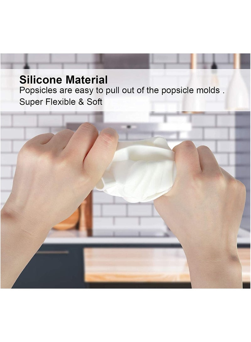 GGEROU Ice Cream Molds,2 Pack Popsicle Mold with 8 Hole,Food Grade Silicone Ice Pop Molds,Bear Paw Shape - Image 3