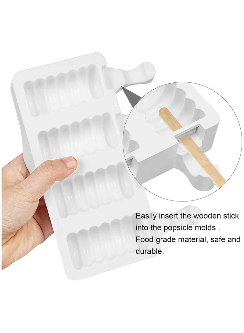 GGEROU Ice Cream Molds,2 Pack Popsicle Mold with 8 Hole,Food Grade Silicone Ice Pop Molds,Bear Paw Shape - Image 5