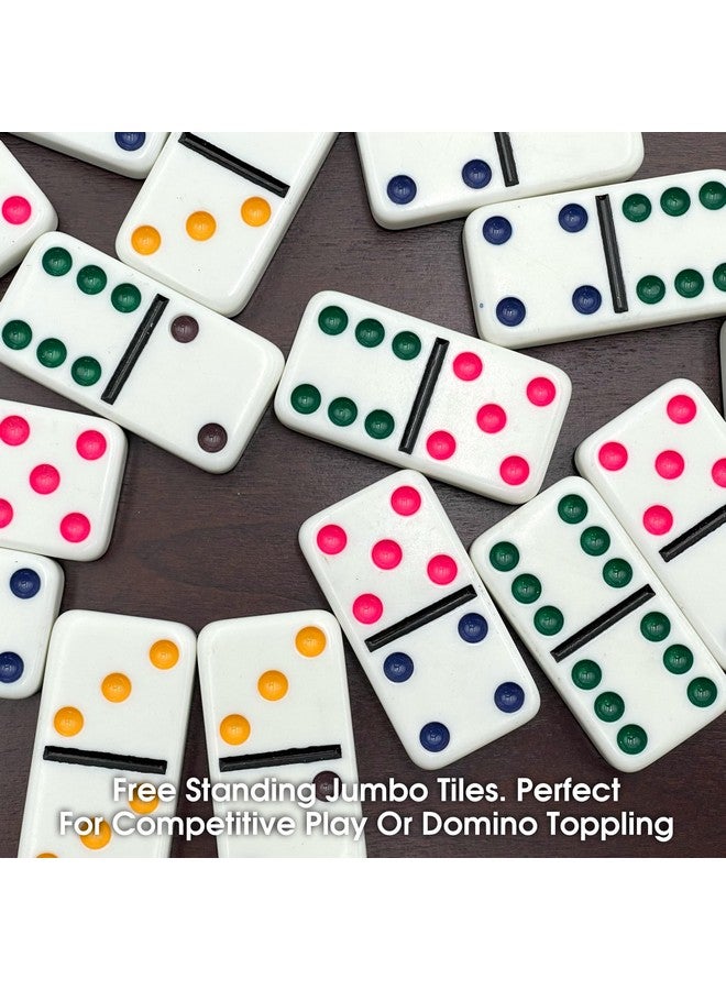 سي إتش إتش 2322 دومينو مزدوج مكون من 6 قطع كبيرة مع نقاط ملونة، بطول 8.25 بوصة - Image 5