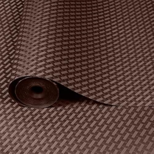 ElastPro EVA Food Grade Washable Anti Slip Mat/Sheet for Fridge, Shelf Liner, Table, Kitchen Drawer mat (CoffeeBrown Crossed Stripe, 3 Meter) - Image 1