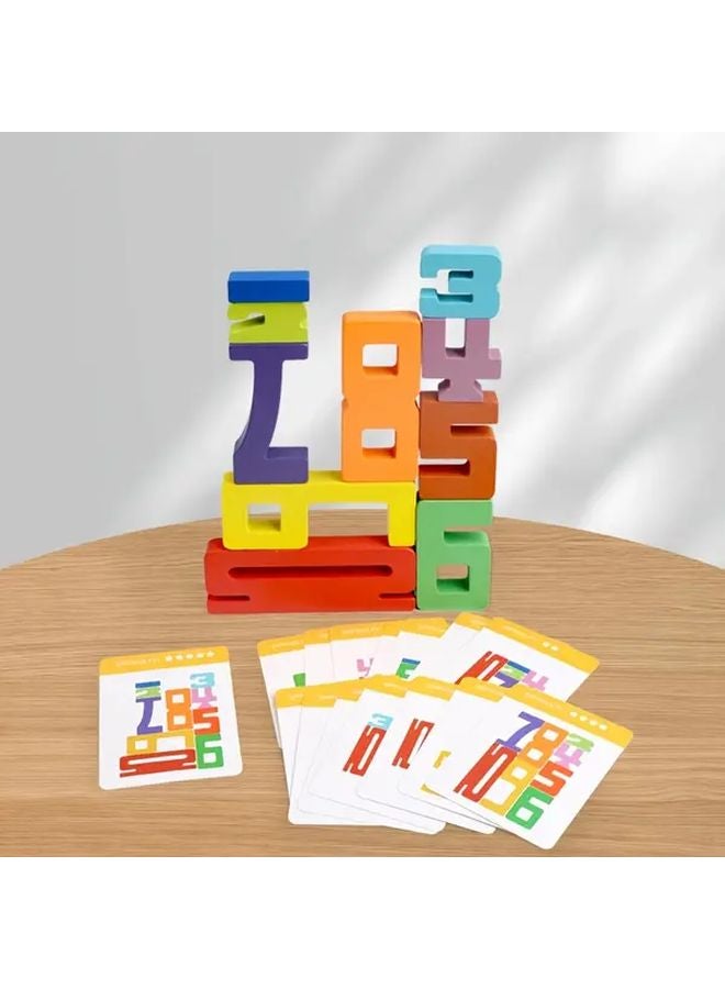 Digital Stack High Vibrant Wooden Number Blocks Educational Math Toy For Kids - Image 5