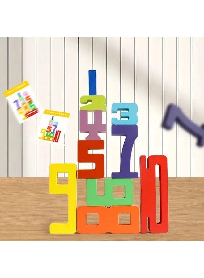 Digital Stack High Vibrant Wooden Number Blocks Educational Math Toy For Kids - Image 2