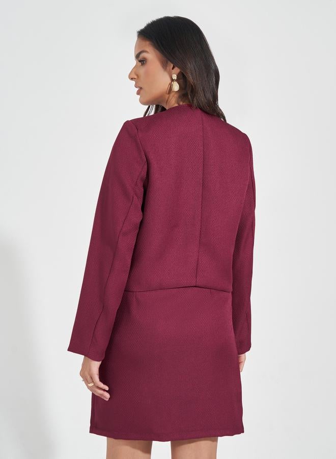 Styli Button Detail Tweed Jacket & Mini Skirt Co-Ords - Image 5
