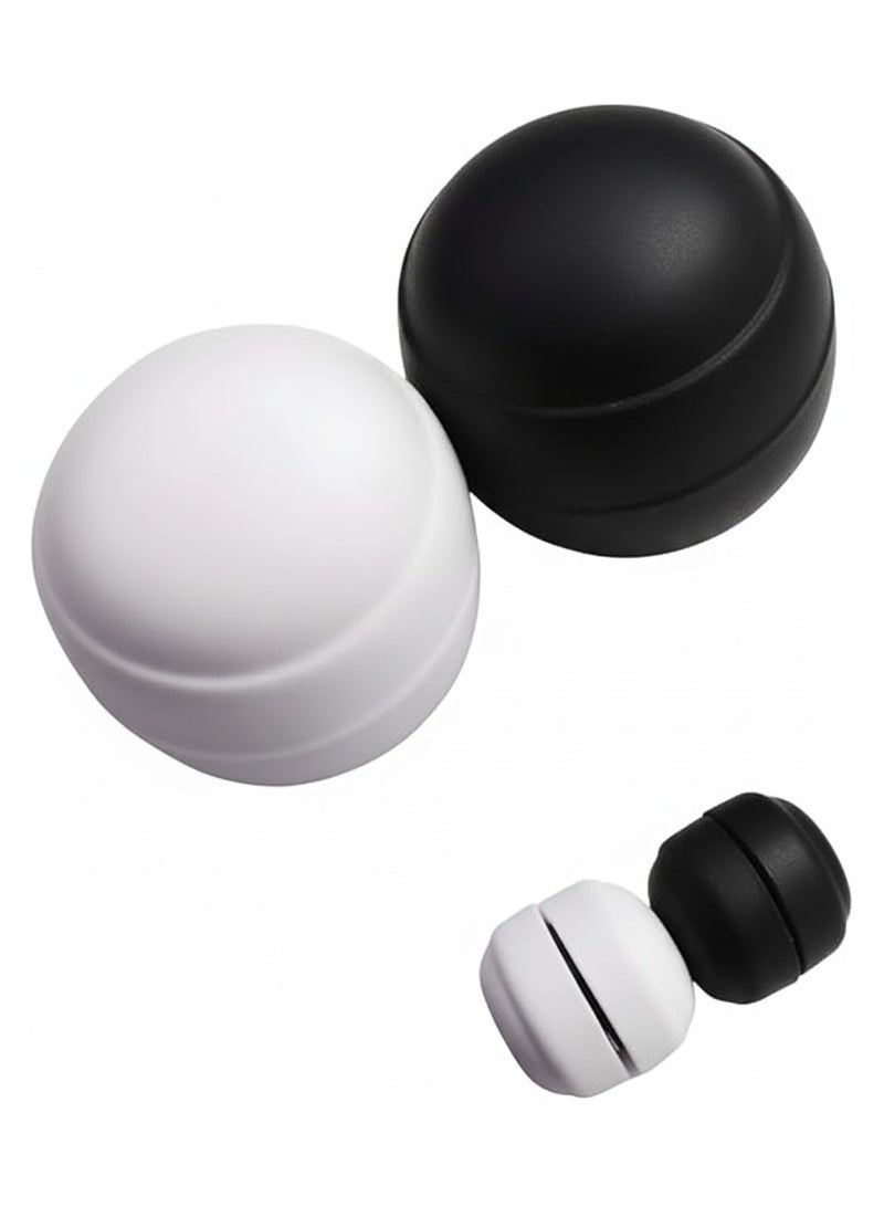 2-Piece Multi-Purpose Magnetic Hijab Pins for Women - No-Snag Scarf Clasp, Safety Brooch for Shawls and Clothing - Strong Magnet Buttons (Black/White) - Image 1