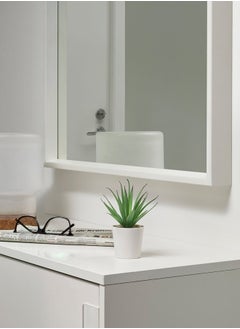 Swiss Canton Artificial Potted Plant with Pot Green/White - Realistic Lifelike Design, Fresh-Looking Year After Year, Perfect for Home Decor, Elegant and Compact, Easy Storage, Enhances Any Living Space  - Image 2