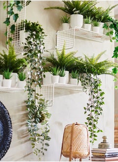 Swiss Canton Artificial Potted Plant with Pot Green/White - Realistic Lifelike Design, Fresh-Looking Year After Year, Perfect for Home Decor, Elegant and Compact, Easy Storage, Enhances Any Living Space  - Image 3