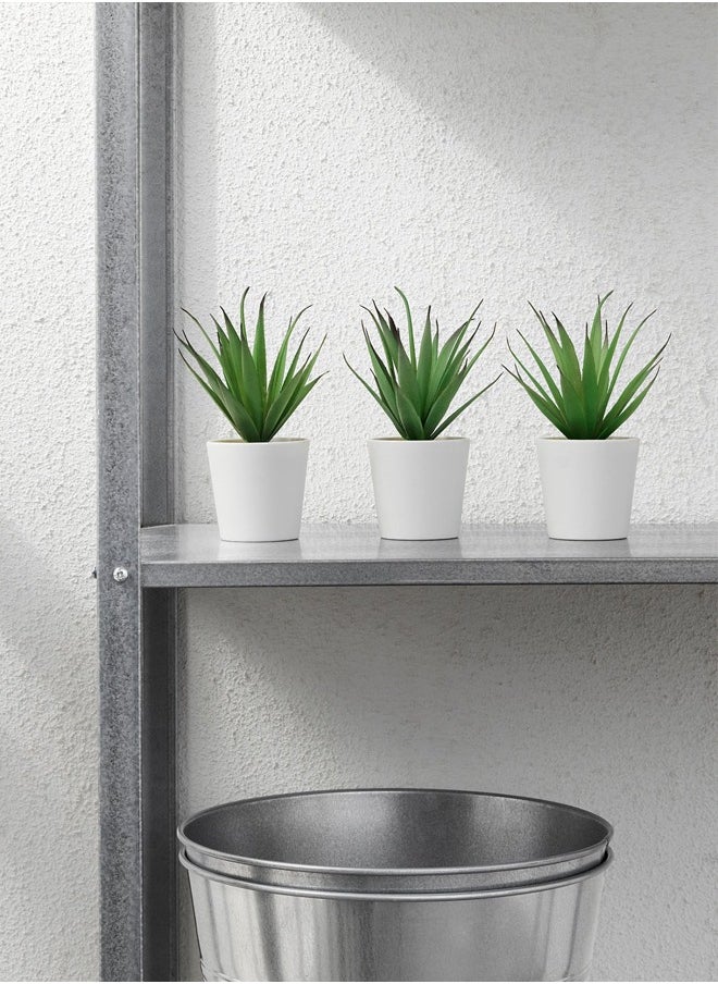 Swiss Canton Artificial Potted Plant with Pot Green/White - Realistic Lifelike Design, Fresh-Looking Year After Year, Perfect for Home Decor, Elegant and Compact, Easy Storage, Enhances Any Living Space  - Image 4