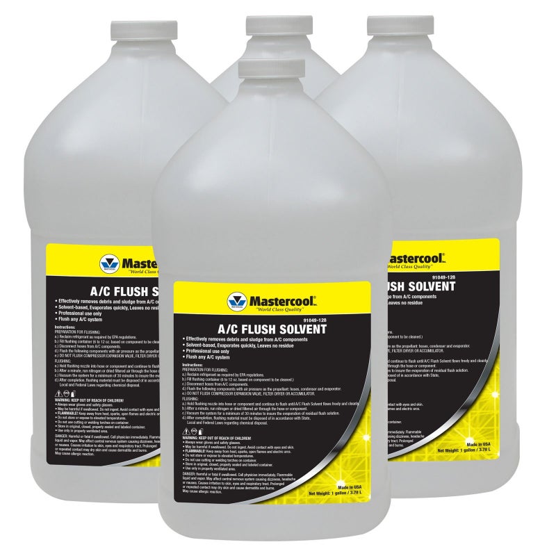 Mastercool 91049-128-4 Black/Yellow Flush Solvent, 4 Pack (1 Gallon) - Image 5