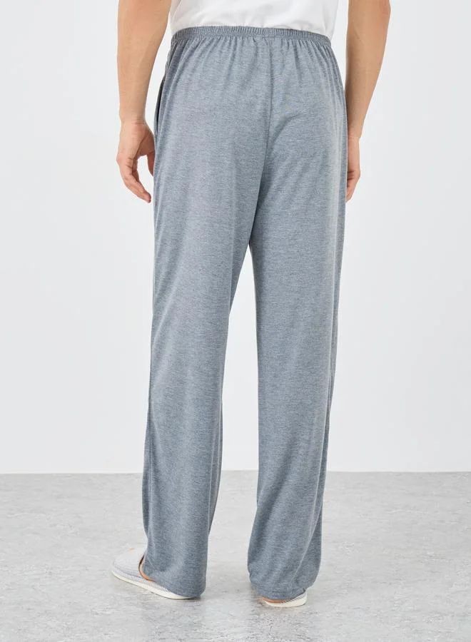 Styli Styli Grey Slogan Print Pyjama with Elastic Waist