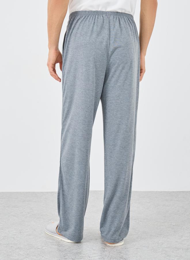 Styli Grey Slogan Print Pyjama with Elastic Waist - Image 4