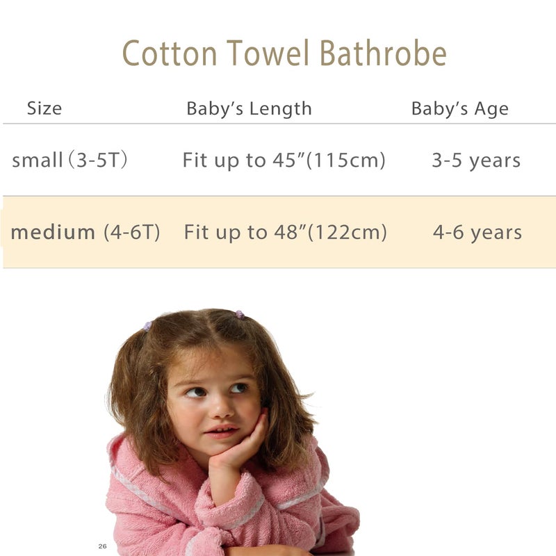 NATUZ Store Kids Bathrobe Hooded Cover up Cotton Towel Soft Touch Baby Robe 3-5T Absorbent Toddler Gown Bath Robe Boy Child Unisex Sleepwear Homewear Beach Pool Robe Pajamas Long Sleeve - Image 4