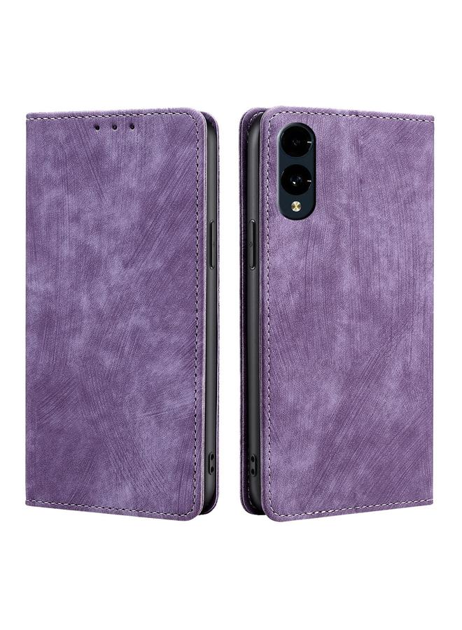 S-TOP Case For Fujitsu Arrows We2 RFID Anti-theft Brush Magnetic Leather Phone Case - Image 1