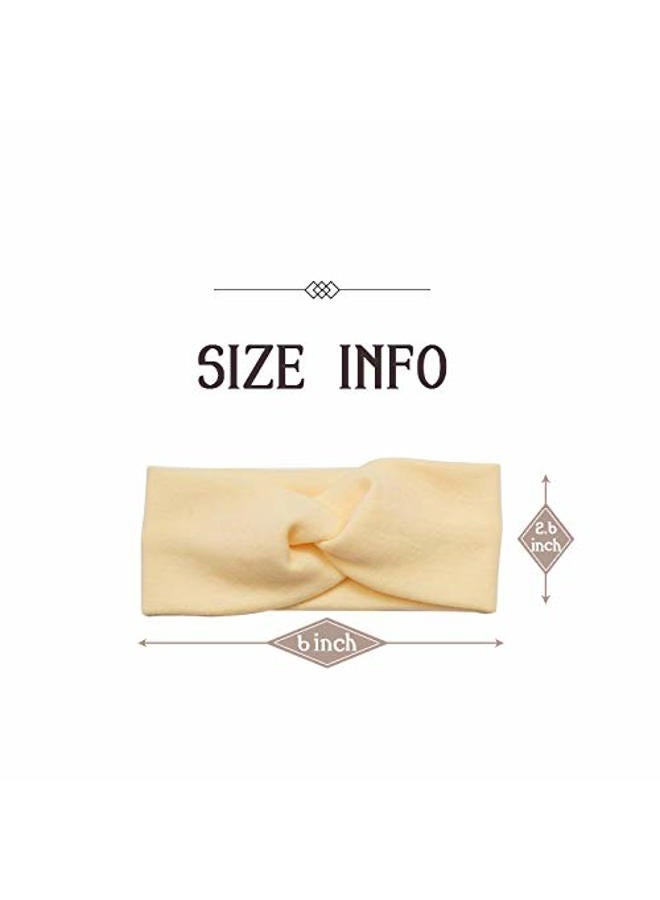 AVAUMA Baby Girl Boy Headbands Bow and Turban, Fits Newborn Infant Toddler and Children Hair Accessories (TB_WH/GR/BK) - Image 2