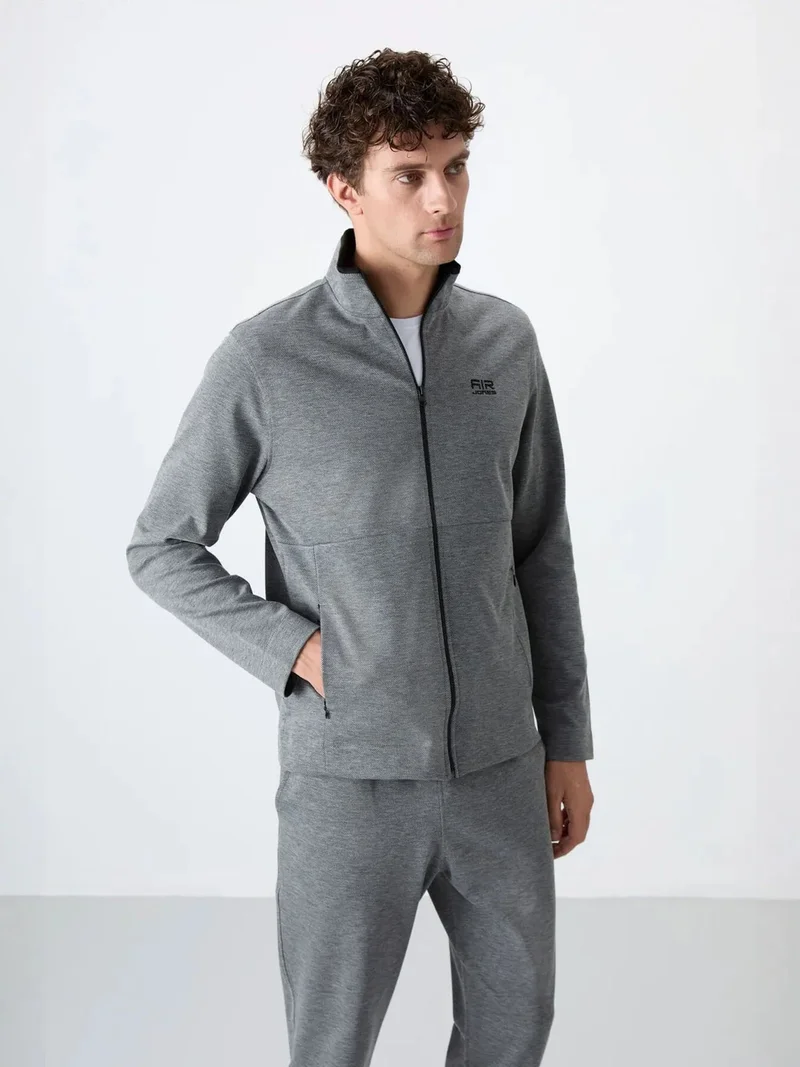 TOMMYLIFE TOMMY Men's Zip-collar Sweatshirt And Pants Set