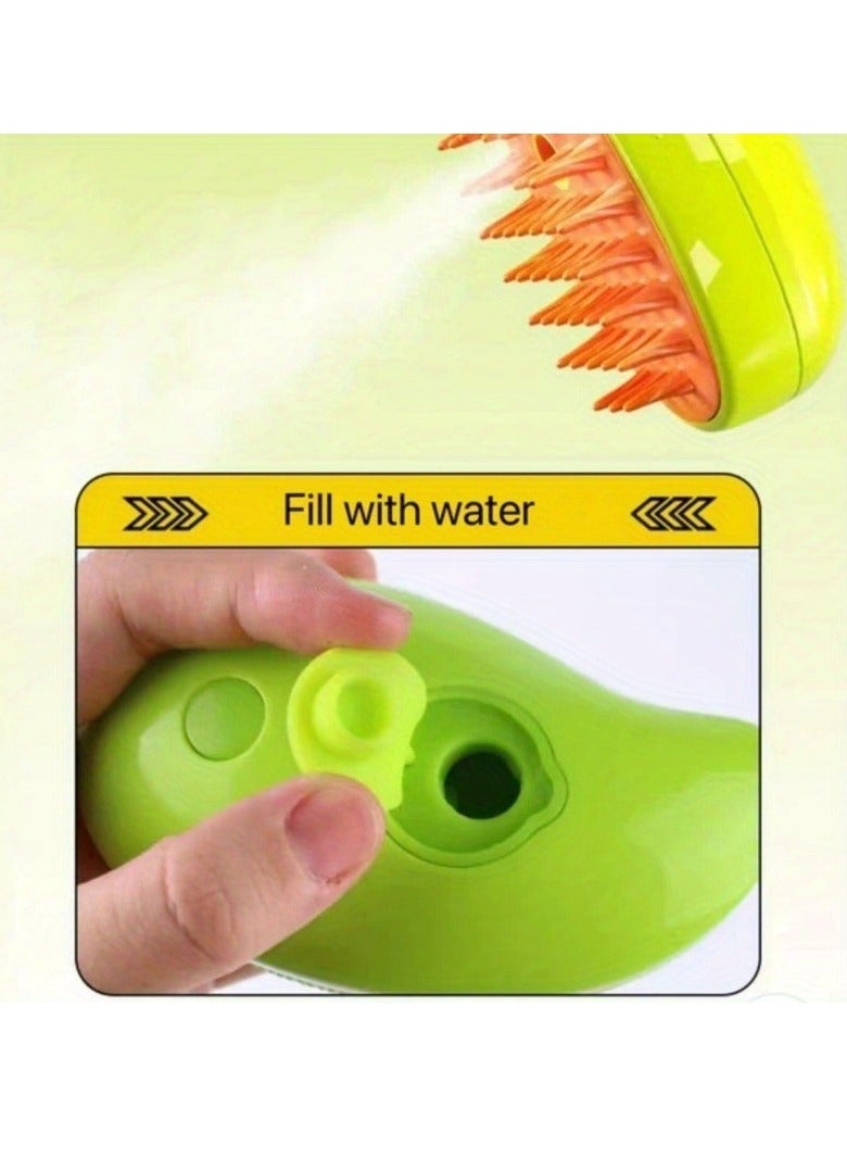 Cat Steam Brush, 3 in 1 Steamy Cat Brush, Cat Steamer Brush for Massage, Pet Hair Cleaner Brush for Cats and Dog, Eliminate Flying Hair and Tangled Hair Cat Hair Brush - Image 2