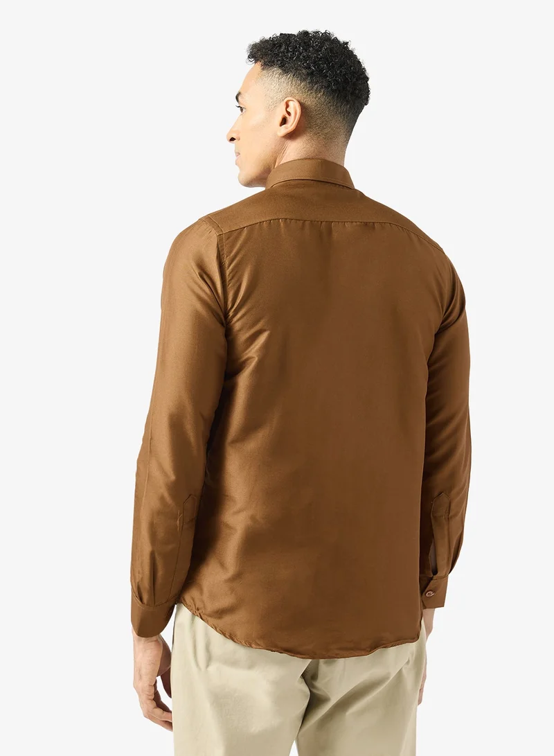 Robert Wood Bio-Wash Solid Cotton Shirt