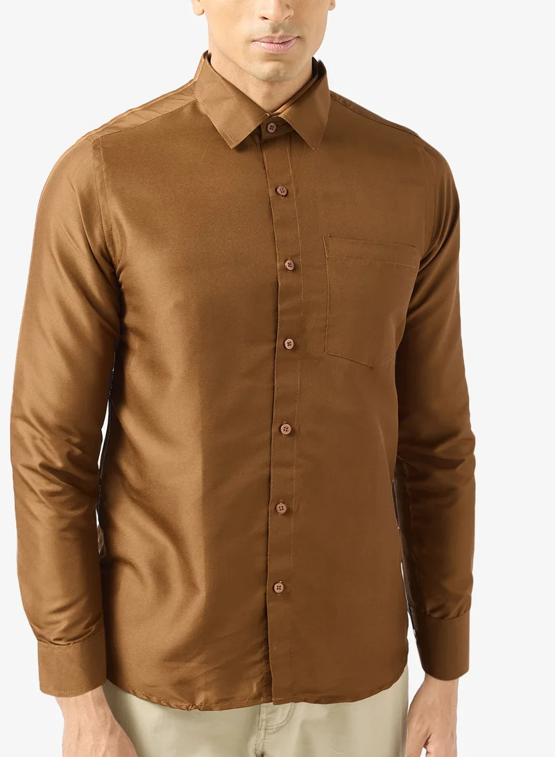 Robert Wood  Bio-Wash Solid Cotton Shirt for Men | Best Price UAE