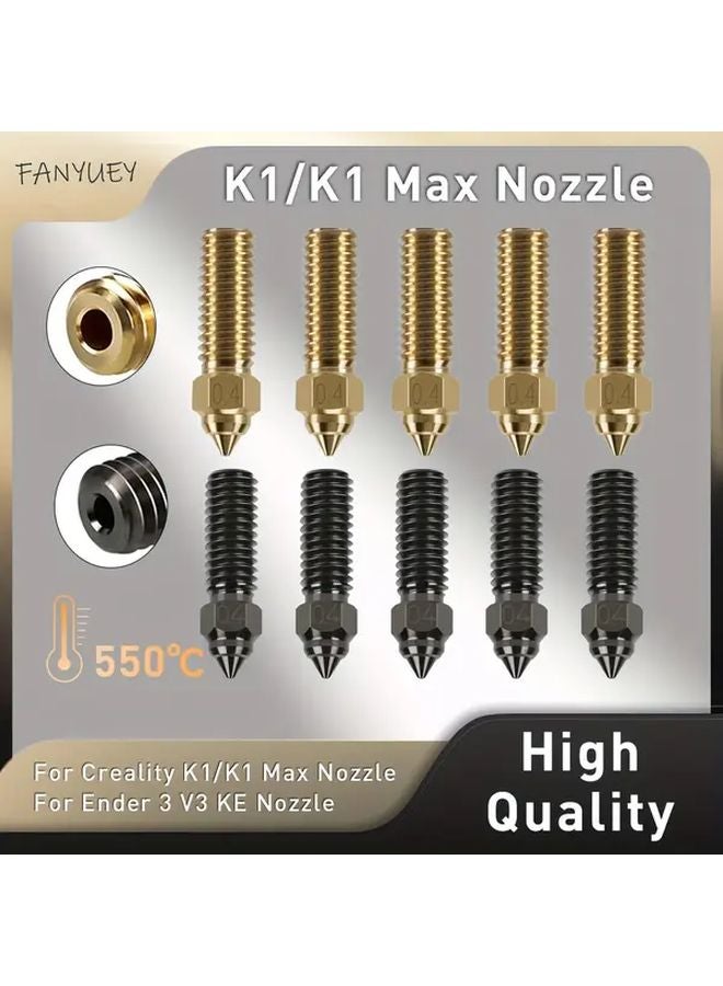 Creality Ender 3 V3 KE K1 K1 MAX 3D Printer Nozzles 0 4mm Hardened Steel 2pcs Smooth No Clogging - Image 1