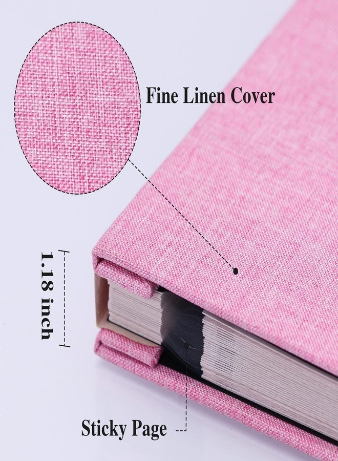 Vienrose Large Photo Album Self Adhesive for 4x6 8x10 10x12 Pictures Linen Scrapbook Album DIY 60 Blank Pages with A Metallic Pen - Image 3