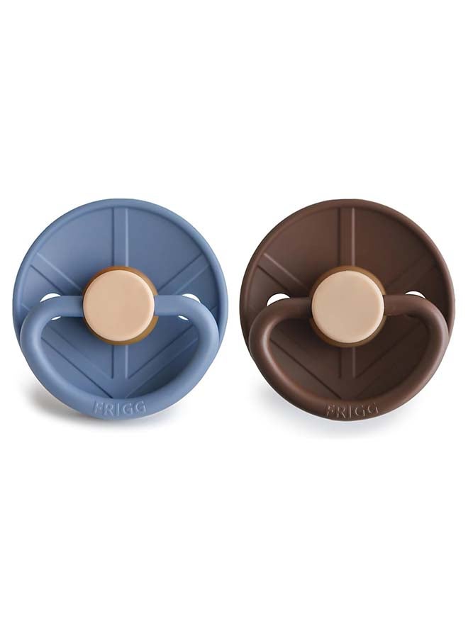 FRIGG Little Viking Silicone Baby Pacifier 6-18M 2-Pack Ocean View/Cocoa - Size 2 - Image 2